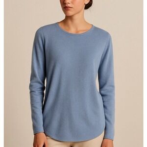 Max Studio 100% Merino Wool Sweater‎ Top Women's L Blue Long Sleeve Lightweight